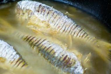 Balık yemek için hazır. Bunlar, hem denizde hem de tatlı suda yaşayan soğuk kanlı omurgalılar. Birçok yenilebilir balık türü mükemmel besin kaynaklarıdır..