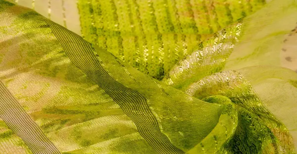 Шовкова Тканина Зелено Коричневий Абстрактний Фон Розкішна Тканина Або Рідка — стокове фото