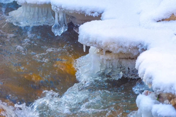 Зимой Река Замерзает Моя Любимая Зимняя Река Тишина Лесу Волшебной — стоковое фото