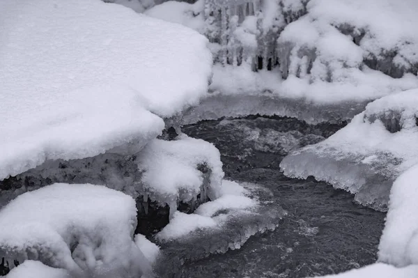 Rivier Bevriest Winter Mijn Favoriete Deel Van Winter Met Onze — Stockfoto