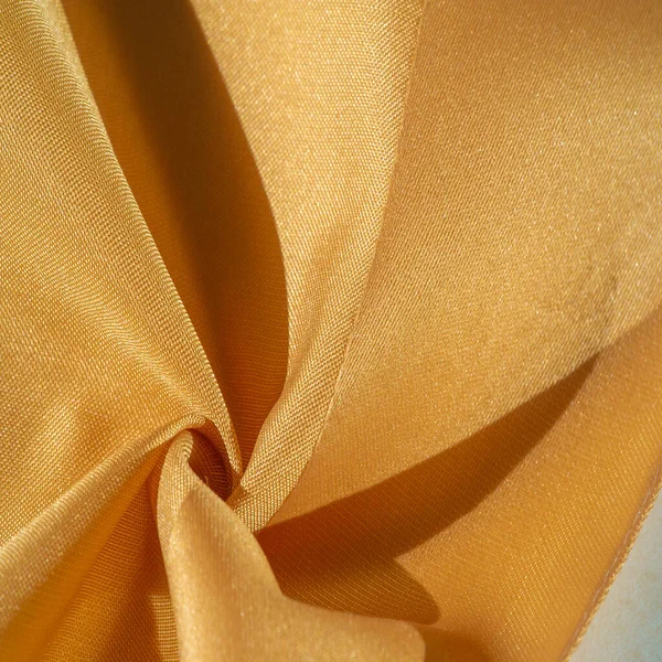 Tissu Soie Couleur Jaune Texture Tissu Soie Coloré Peut Être — Photo