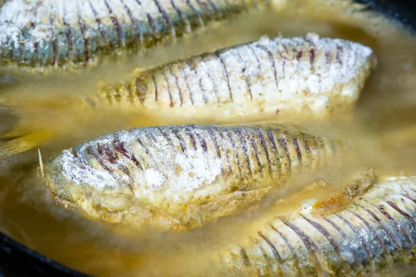 Peixe Está Pronto Para Comer Peixes Gordos Também São Particularmente — Fotografia de Stock