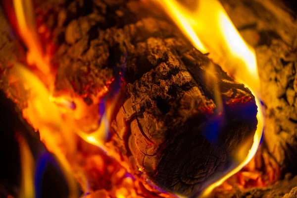 Şöminede Yangın Var Evinde Ateşin Yanında Ruh Eşinle Serin Bir — Stok fotoğraf