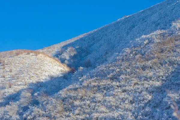 Nas Montanhas Inverno Está Chegando Juntamente Com Neve Caindo Uma — Fotografia de Stock