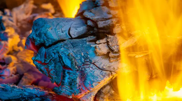 Fuego Chimenea Madera Envejecida Huele Maravilloso Así Que Vas Quemarla —  Fotos de Stock