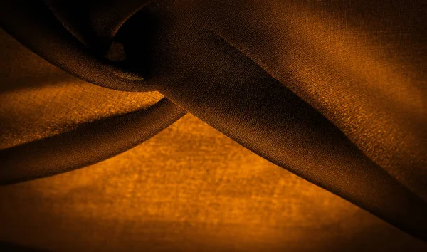 Σκούρο Καφέ Κίτρινο Σιφόν Μετάξι Είναι Ένα Μαλακό Διαφανές Ύφασμα — Φωτογραφία Αρχείου