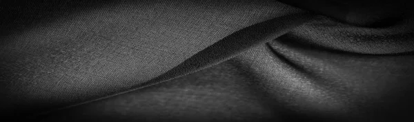 Arkaplan Dokusu Koyu Siyah Şifon Ipeği Yumuşak Şeffaf Bir Kumaştır — Stok fotoğraf