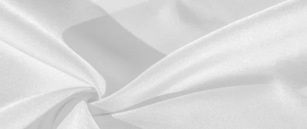 Selyem Fehér Fehér Szürke Szatén Textúra Ezüst Szövet Selyem Panoráma — Stock Fotó