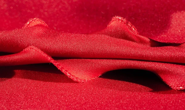 Rött Siden Som Abstrakt Bakgrund Kan Använda Texturen Lyxigt Rött — Stockfoto