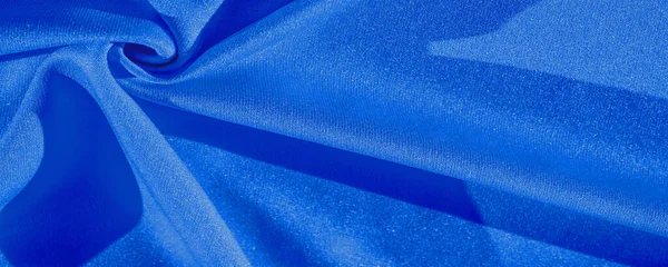 Seda Azul Tela Seda Lujo Azul Elegante Lisa Puede Utilizar — Foto de Stock
