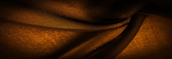 Темна Сепія Коричнево Жовтий Шифонний Шовк Яка Прозора Тканина Невеликою — стокове фото