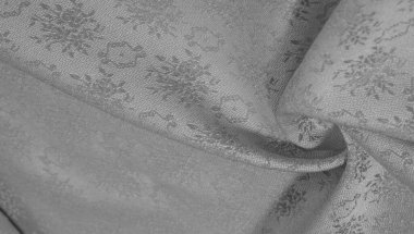 Siyah beyaz ipek kumaş. Siyah beyaz ipeğin soyut dokusu yakın plan dokusu, arkaplan, desen