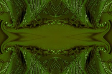 Kumaşın kenarında püsküllü yeşil ipek bir şal. Bu yaygın bir kravat türüdür. Beyaz arka planda sıcak yeşil. Şablon