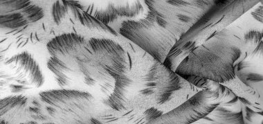 Afrika usulü siyah beyaz ipek kumaş. Tasarımcı, doku deseni, arkaplan koleksiyonu.