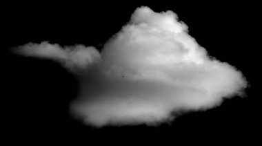 Siyah arkaplanda beyaz bulutlar var. Tasarımcı için malzeme