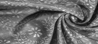 Çiçek desenli siyah ipek kumaş, çok yumuşak, çok yönlü. Tasarımlar, projeler ve daha fazlası için mükemmel. Arkaplan dokusu,