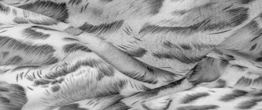 Afrika usulü siyah beyaz ipek kumaş. Tasarımcı, doku deseni, arkaplan koleksiyonu.