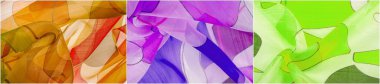 Organza deseni ince örgü kumaşlı ince bir kumaştır. Kumaş tasarıma güzel ve zarif bir görünüm verir. Tasarımda kullanılan renkler geometrik ve parlaktır.