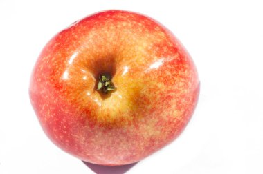 Beyaz arka planda elma. Adem 'in elmaya alerjisi olsaydı dünya farklı olurdu.