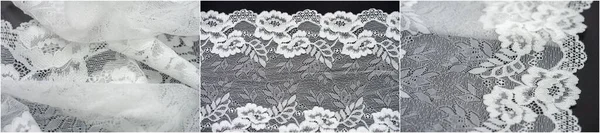 White lace accessories of unique design made of high quality materials. Black and white handmade stretch lace with elegant and calm atmosphere Personalized handmade accessories,