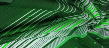 ipek kumaş, yeşil arkaplan, çizgili beyaz ve yeşil çizgiler, İspanyol teması, dokusu, deseni, koleksiyonu