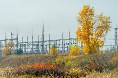 Endüstriyel sonbahar manzarası. Kentsel tasarım, mimari, coğrafya, ekoloji, inşaat, inşaat, çevre psikolojisi alanlarını kapsayan disiplinler arası bir alandır.,