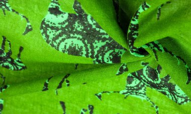 Desen, Arkaplan, Dekor, Art Nouveau, Tekstil, Sanat, Tasarım, Geyik silueti baskılı yeşil pamuk kumaş, Modern Fütürist sanat,