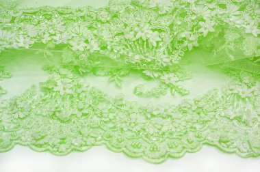 Açık yeşil dantel desenli arka plan. Eski dantel ve safir çizgileri kartpostallarda kullanılabilir. Posta kağıtları ve duvar kağıtları.