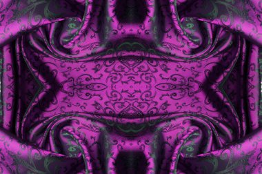 Kusursuz bir doku. İpek kumaş. Pembe-yeşil gözlükler. Projene bu ipek kumaşla su sıçrat. Değişik boyutlardaki desenler çift çizgiler arasında değişmektedir.