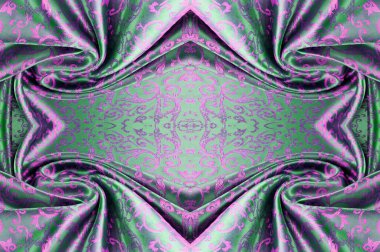 Kusursuz bir doku. İpek kumaş. Pembe-yeşil gözlükler. Projene bu ipek kumaşla su sıçrat. Değişik boyutlardaki desenler çift çizgiler arasında değişmektedir.