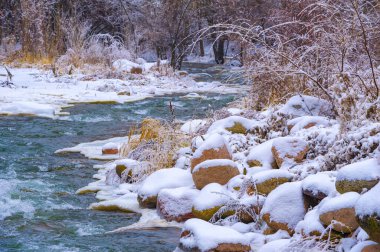 Nehir kışın donar. Yerel nehrimizle geçen kışın en sevdiğim kısmı sislerin süzülüp etraftaki ormanı kaplaması. Yumuşak, gizemli ama huzur verici bir yer yaratıyor..