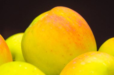 Beyaz arka planda elma. Elmalar çok çeşitli sağlık faydaları sağlayan besleyici bir güç kaynağıdır. Kalorileri düşük ve lifleri yüksek. Vitamin ve mineraller için mükemmel bir kaynak..