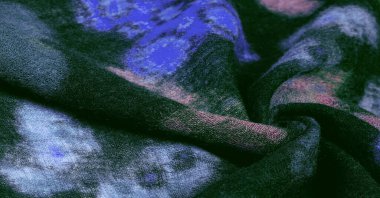 Doku, arkaplan, dekor, modern, tekstil, sanat, tasarım, renkli kelebek desenli siyah yün kumaş