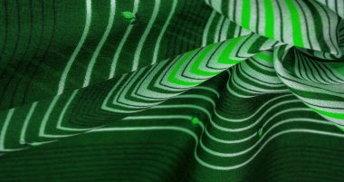 ipek kumaş, yeşil arkaplan, çizgili beyaz ve yeşil çizgiler, İspanyol teması, dokusu, deseni, koleksiyonu