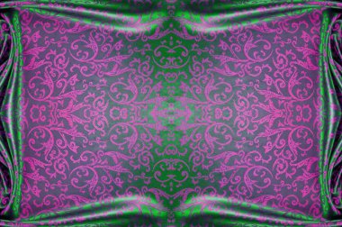 Kusursuz bir doku. İpek kumaş. Pembe-yeşil gözlükler. Projene bu ipek kumaşla su sıçrat. Değişik boyutlardaki desenler çift çizgiler arasında değişmektedir.