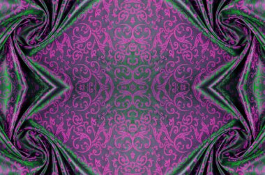 Kusursuz bir doku. İpek kumaş. Pembe-yeşil gözlükler. Projene bu ipek kumaşla su sıçrat. Değişik boyutlardaki desenler çift çizgiler arasında değişmektedir.