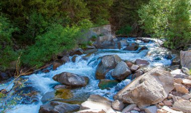 Dağlarda yaz. Dağlık arazide bir nehir. Yaz manzarası. Binlerce yorgun, sinirli, aşırı medeni insan, dağlara gitmenin eve gitmek demek olduğunu anlamaya başlıyor..