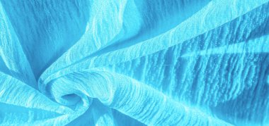 Doku, arkaplan, desen, koleksiyon, buruşuk ipek mavi kumaş.