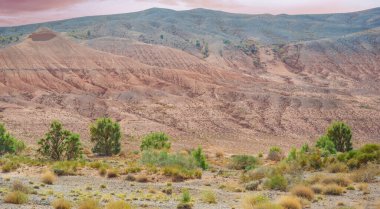 Red Boguty Dağları 'nın nefes kesici güzelliğini tecrübe edin. Yüzyıllar boyunca doğa güçlerinin şekillendirdiği sessiz muhafızlara tanık olun. Çöl manzarasının huzurunun tadını çıkar..