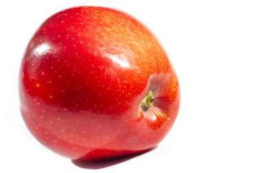 Beyaz arka planda elma. Adem 'in elmaya alerjisi olsaydı dünya farklı olurdu.
