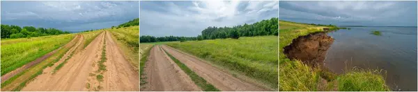 Capture the beauty of European summer landscapes Capture fields, meadows and ravines Demonstrate lush green vegetation along a large river floodplain Capture the serenity of a dirt road countryside