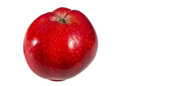 Beyaz arka planda elma. Adem 'in elmaya alerjisi olsaydı dünya farklı olurdu.