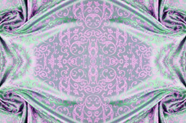 Kusursuz bir doku. İpek kumaş. Pembe-yeşil gözlükler. Projene bu ipek kumaşla su sıçrat. Değişik boyutlardaki desenler çift çizgiler arasında değişmektedir.