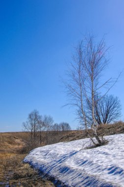 Sarı tarlalar ve solmuş otlar eşsiz bir ilkbahar manzarası yaratır. Yapraksız ağaçlar mevsimin engebeli güzelliğini artırır. Karların son izleri bir parça kışa yol açar.