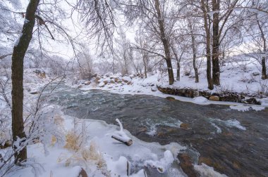 Nehir kışın donar. Kışın nehir gerçek bir harikalar diyarına dönüşür. Büyüsünü hiç yaşamadıysanız, şimdi tam zamanı..