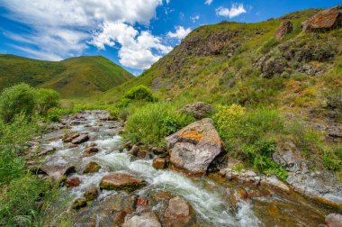 Kayalık kanyonda doğanın görkemli güzelliğini tecrübe edin. Dağlardan zarif bir şekilde akan nehrin rahatlatıcı sesine kulak verin. Dağ manzarası nefes kesici.