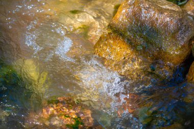 Kendinizi bir dağ deresinin büyüleyici dansına daldırın. Eski kayaların üzerindeki serin gelgit ve su taşkınlığını hisset. Teselli bul ve doğanın kucaklamasını keşfet..