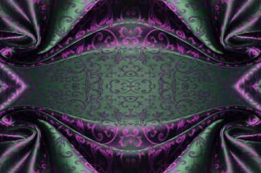 Kusursuz bir doku. İpek kumaş. Pembe-yeşil gözlükler. Projene bu ipek kumaşla su sıçrat. Değişik boyutlardaki desenler çift çizgiler arasında değişmektedir.