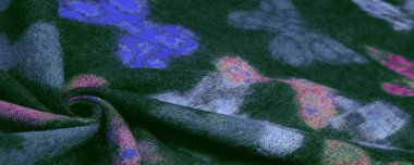 Doku, arkaplan, dekor, modern, tekstil, sanat, tasarım, renkli kelebek desenli siyah yün kumaş