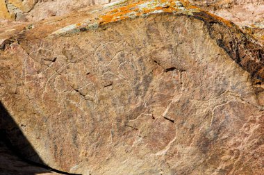 Bozkır bölgesindeki antik kaya sanatını araştırın. Petrogliflerin tarihini ve kültürünü öğrenin. Bu eşsiz sanat formunun güzelliğini hisset..